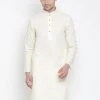 Vastramay Men's Beige Cotton Kurta