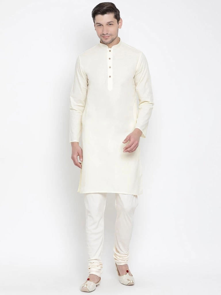 Vastramay Men's Beige Cotton Kurta 7 Vastramay Men's Beige Cotton Kurta