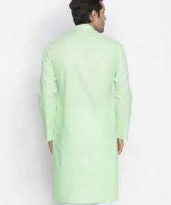 Vastramay Men's Mint Green Cotton Kurta 11 Vastramay Men's Mint Green Cotton Kurta