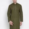 Vastramay Men's Green Cotton Kurta