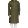 Vastramay Men's Green Cotton Kurta And Pyjama Set 2 Vastramay Men's Green Cotton Kurta And Pyjama Set