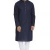 Vastramay Men's Blue Cotton Kurta And Pyjama Set