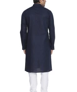 Vastramay Men's Blue Cotton Kurta And Pyjama Set 11 Vastramay Men's Blue Cotton Kurta And Pyjama Set