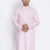 Vastramay Men's Pink Cotton Kurta