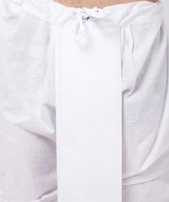 VASTRAMAY Men's Purple And White Cotton Blend Kurta And Dhoti Set 14 VASTRAMAY Men's Purple And White Cotton Blend Kurta And Dhoti Set