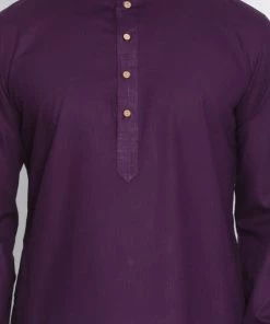 Vastramay Purple And White Baap Beta Kurta And Pyjama Set Kurta Pyjama