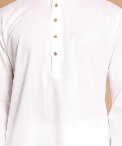 VASTRAMAY Men White Kurta Pyjama Set With Prayer Cap Kurta Sets 12 VASTRAMAY Men White Kurta Pyjama Set With Prayer Cap Kurta Sets