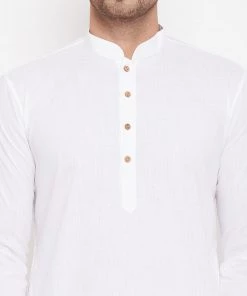 Vastramay White Baap Beta Solid Kurta And Pyjama Set Kurta Pyjama
