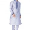 Vastramay Men's Light Blue Cotton Silk Blend Kurta And Pyjama Set Buy 1 Get 1