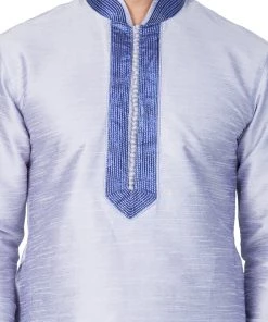 Vastramay Men's Light Blue Cotton Silk Blend Kurta And Pyjama Set Buy 1 Get 1 10 Vastramay Men's Light Blue Cotton Silk Blend Kurta And Pyjama Set Buy 1 Get 1