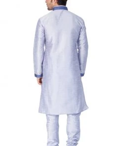 Vastramay Men's Light Blue Cotton Silk Blend Kurta And Pyjama Set Buy 1 Get 1 11 Vastramay Men's Light Blue Cotton Silk Blend Kurta And Pyjama Set Buy 1 Get 1