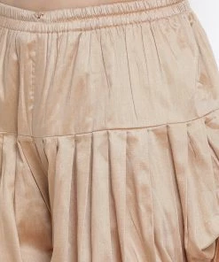 Vastramay Men's Maroon Cotton Silk Blend Kurta And Dhoti Pant Set