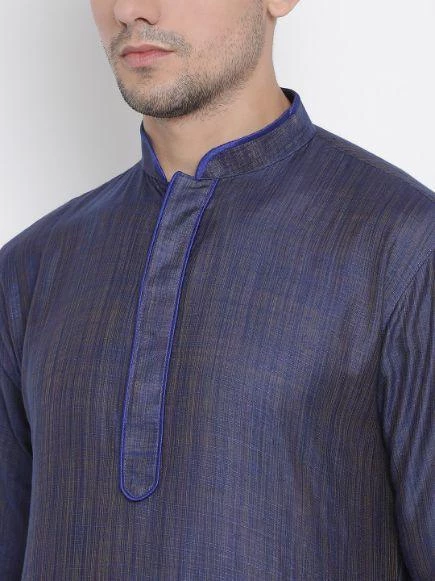 Vastramay Men's Blue Cotton Kurta And Pyjama Set 5 Vastramay Men's Blue Cotton Kurta And Pyjama Set