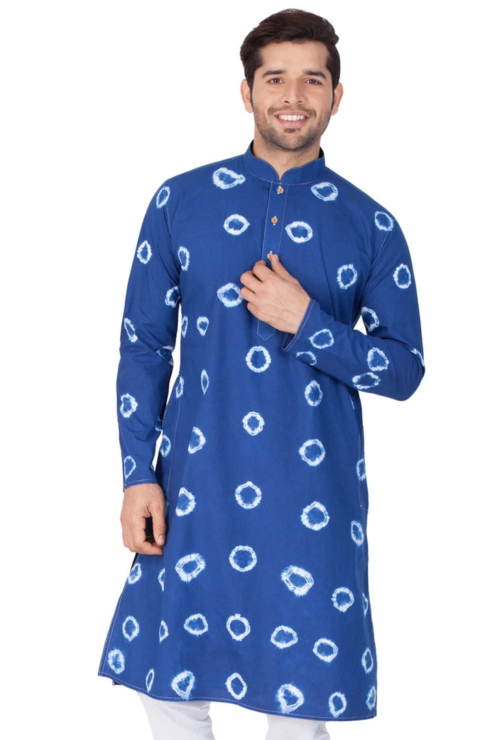 VASTRAMAY Men's Blue Cotton Kurta 3 VASTRAMAY Men's Blue Cotton Kurta