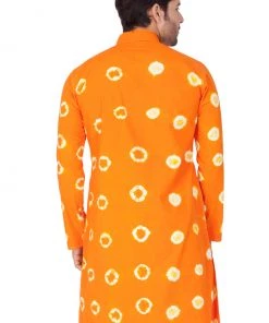 VASTRAMAY Men's Orange Cotton Kurta