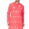 VASTRAMAY Men's Pink Cotton Kurta 1 VASTRAMAY Men's Pink Cotton Kurta