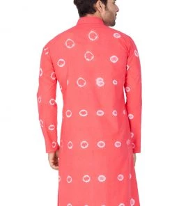 VASTRAMAY Men's Pink Cotton Kurta