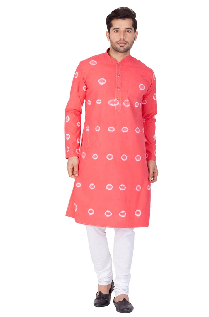 Vastramay Men's Pink Cotton Kurta And Pyjama Set 3 Vastramay Men's Pink Cotton Kurta And Pyjama Set