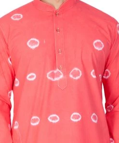 VASTRAMAY Men's Pink Cotton Kurta