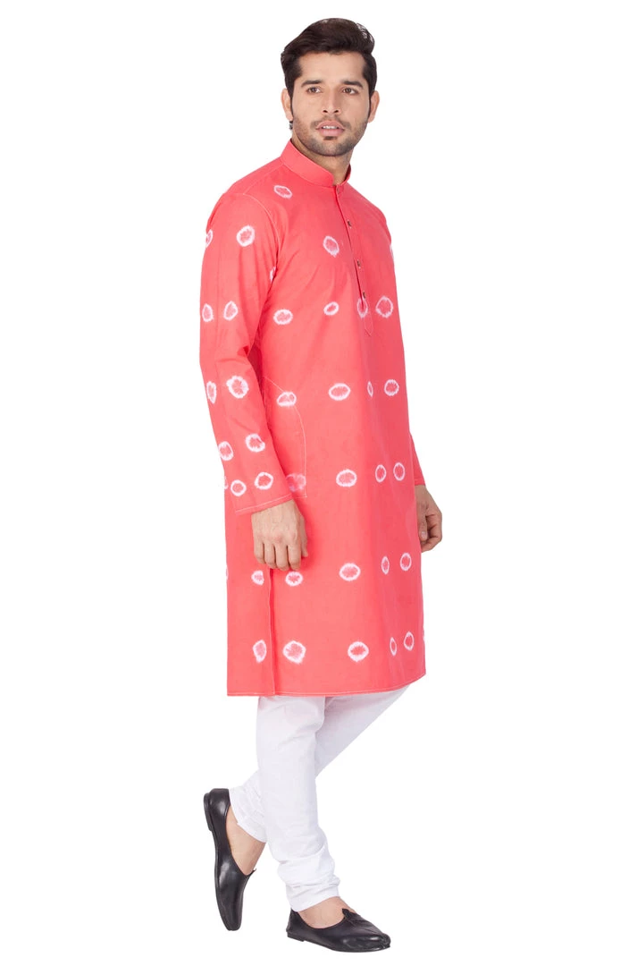 Vastramay Men's Pink Cotton Kurta And Pyjama Set 4 Vastramay Men's Pink Cotton Kurta And Pyjama Set