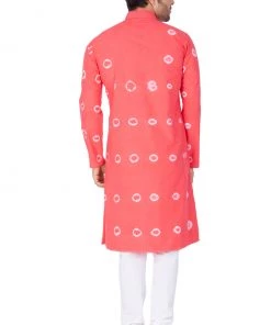 Vastramay Men's Pink Cotton Kurta And Pyjama Set 11 Vastramay Men's Pink Cotton Kurta And Pyjama Set