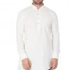 VASTRAMAY Men's Beige Linen Kurta