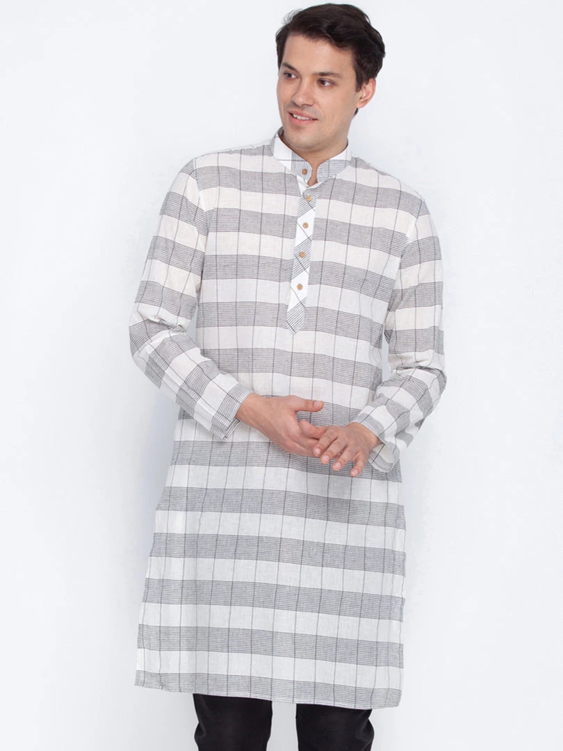 Buy 1 Get 1 VASTRAMAY Men's White Cotton Kurta 3 Buy 1 Get 1 VASTRAMAY Men's White Cotton Kurta