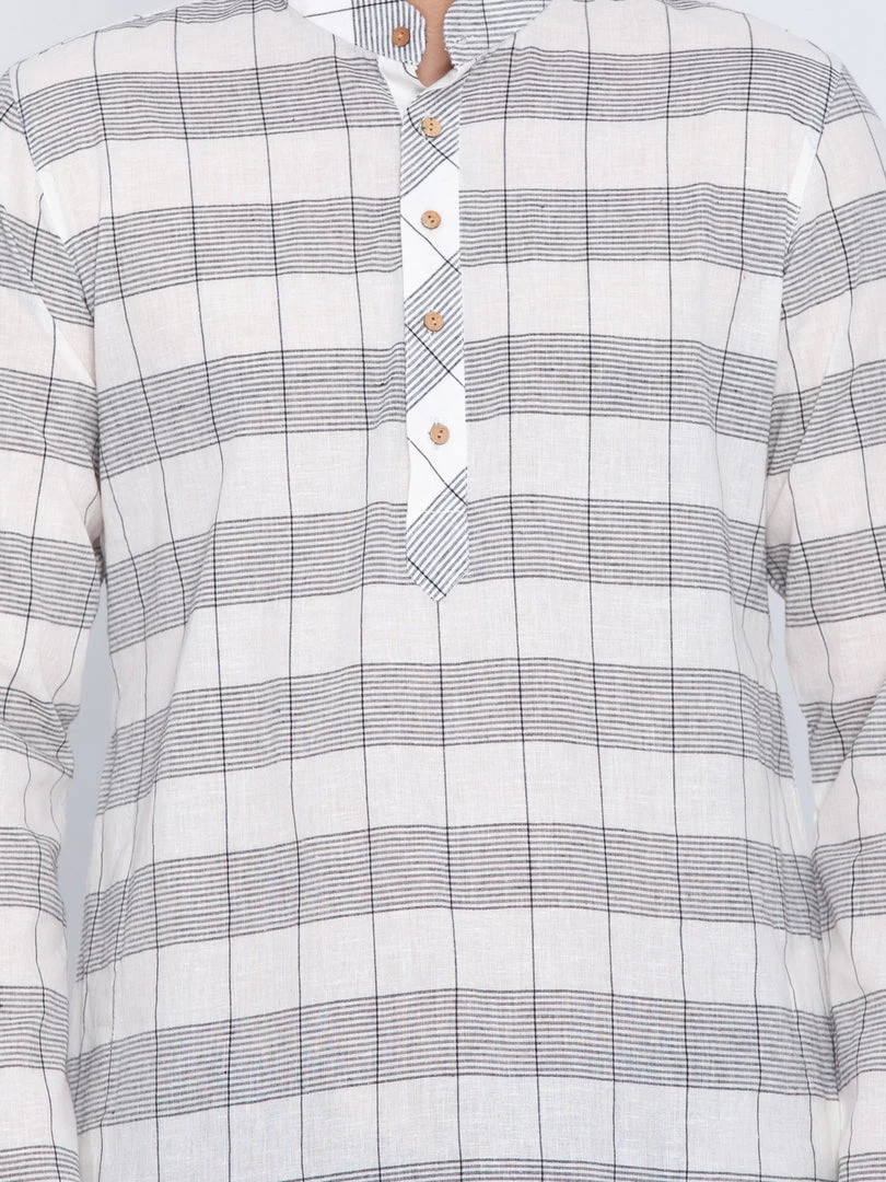 Buy 1 Get 1 VASTRAMAY Men's White Cotton Kurta 5 Buy 1 Get 1 VASTRAMAY Men's White Cotton Kurta