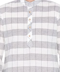 Vastramay Men's White Cotton Kurta And Pyjama Set