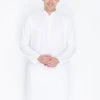Vastramay Men's White Linen Kurta