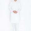 Vastramay Men's White Linen Kurta And Churidar Set Buy 1 Get 1