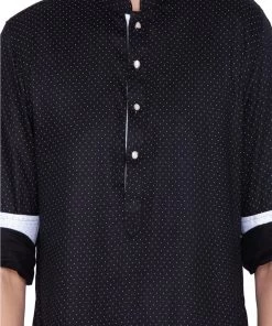 Vastramay Men's Black Cotton Kurta Pajama Set 10 Vastramay Men's Black Cotton Kurta Pajama Set