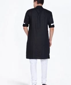 Vastramay Men's Black Cotton Kurta Pajama Set 11 Vastramay Men's Black Cotton Kurta Pajama Set