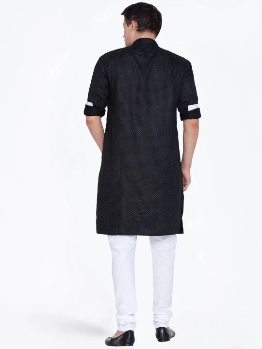 Vastramay Men's Black Cotton Kurta Pajama Set 6 Vastramay Men's Black Cotton Kurta Pajama Set