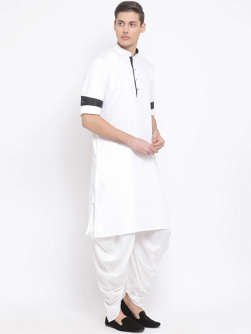 VASTRAMAY Men's White Cotton Kurta 7 VASTRAMAY Men's White Cotton Kurta