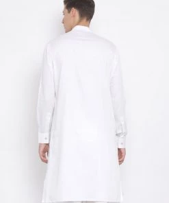 VASTRAMAY Men's White Cotton Kurta 11 VASTRAMAY Men's White Cotton Kurta