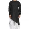 Vastramay Men's Black Linen Kurta And Patiala Set Kurta Sets