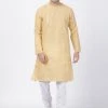 VASTRAMAY Men's Beige Cotton Blend Kurta And Pyjama Set