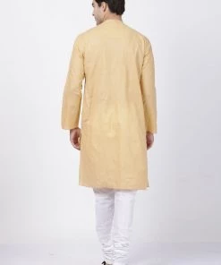 VASTRAMAY Men's Beige Cotton Blend Kurta And Pyjama Set 14 VASTRAMAY Men's Beige Cotton Blend Kurta And Pyjama Set