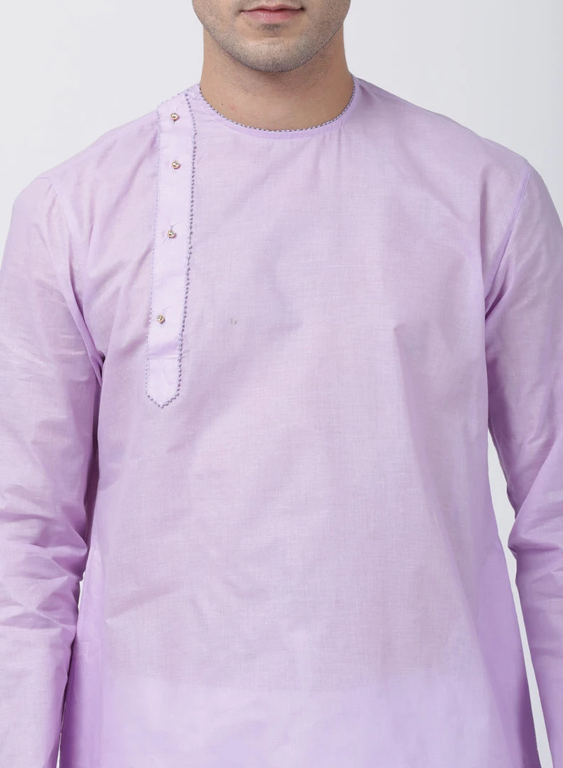 Vastramay Men's Purple Cotton Blend Kurta And Pyjama Set 5 Vastramay Men's Purple Cotton Blend Kurta And Pyjama Set