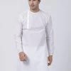 VASTRAMAY Men's White Cotton Blend Kurta