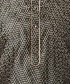 Vastramay Men's Black Cotton Silk Blend Kurta And Pyjama Set 11 Vastramay Men's Black Cotton Silk Blend Kurta And Pyjama Set