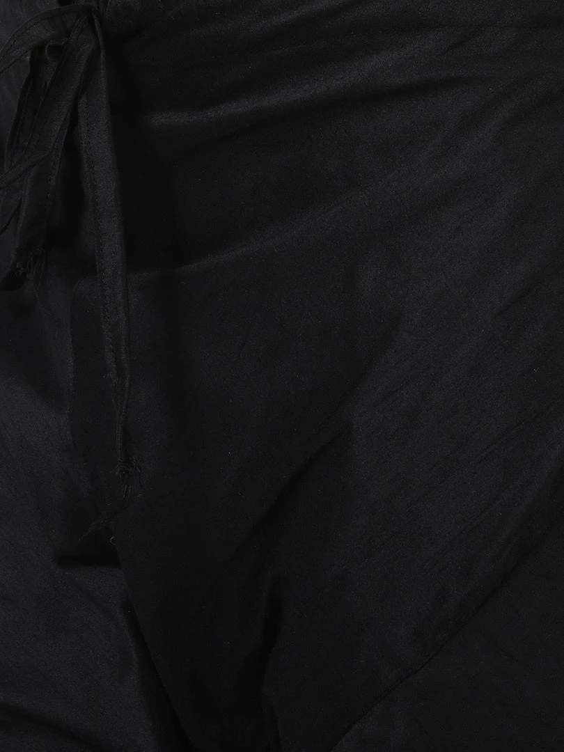 Vastramay Men's Black Cotton Silk Blend Kurta And Pyjama Set 7 Vastramay Men's Black Cotton Silk Blend Kurta And Pyjama Set