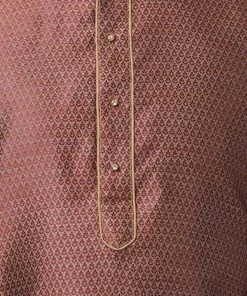 Vastramay Men's Maroon Cotton Silk Blend Kurta And Pyjama Set