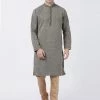 Vastramay Men's Black Cotton Silk Blend Kurta And Pyjama Set