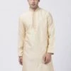 Buy 1 Get 1 VASTRAMAY Men's White Silk Blend Kurta