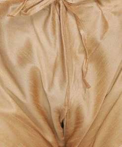 Vastramay Men's Dark Blue Cotton Silk Blend Kurta And Churidar Set