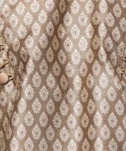 Vastramay Men's Gold Cotton Silk Blend Kurta And Churidar Set