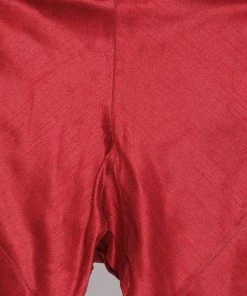 Vastramay Buy 1 Get 1 Men's Maroon Cotton Silk Blend Kurta And Churidar Set