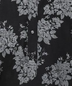 Vastramay Men's Black Printed Cotton Kurta And Churidar Set